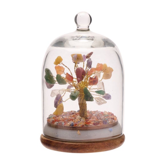 Serenity Multicoloured Gemstone Glass Dome Tree
