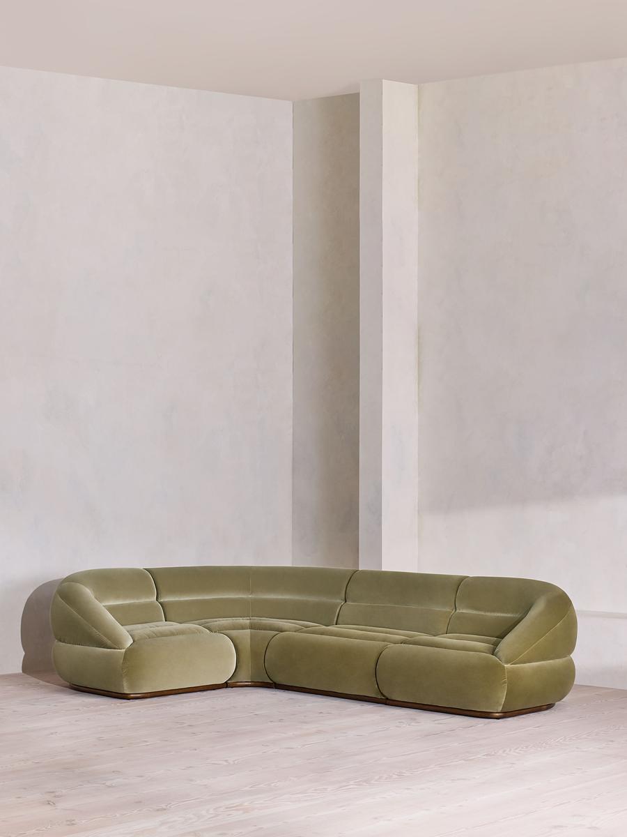 Edison Modular Sofa, L-Shape Sofa, Velvet, Lichen