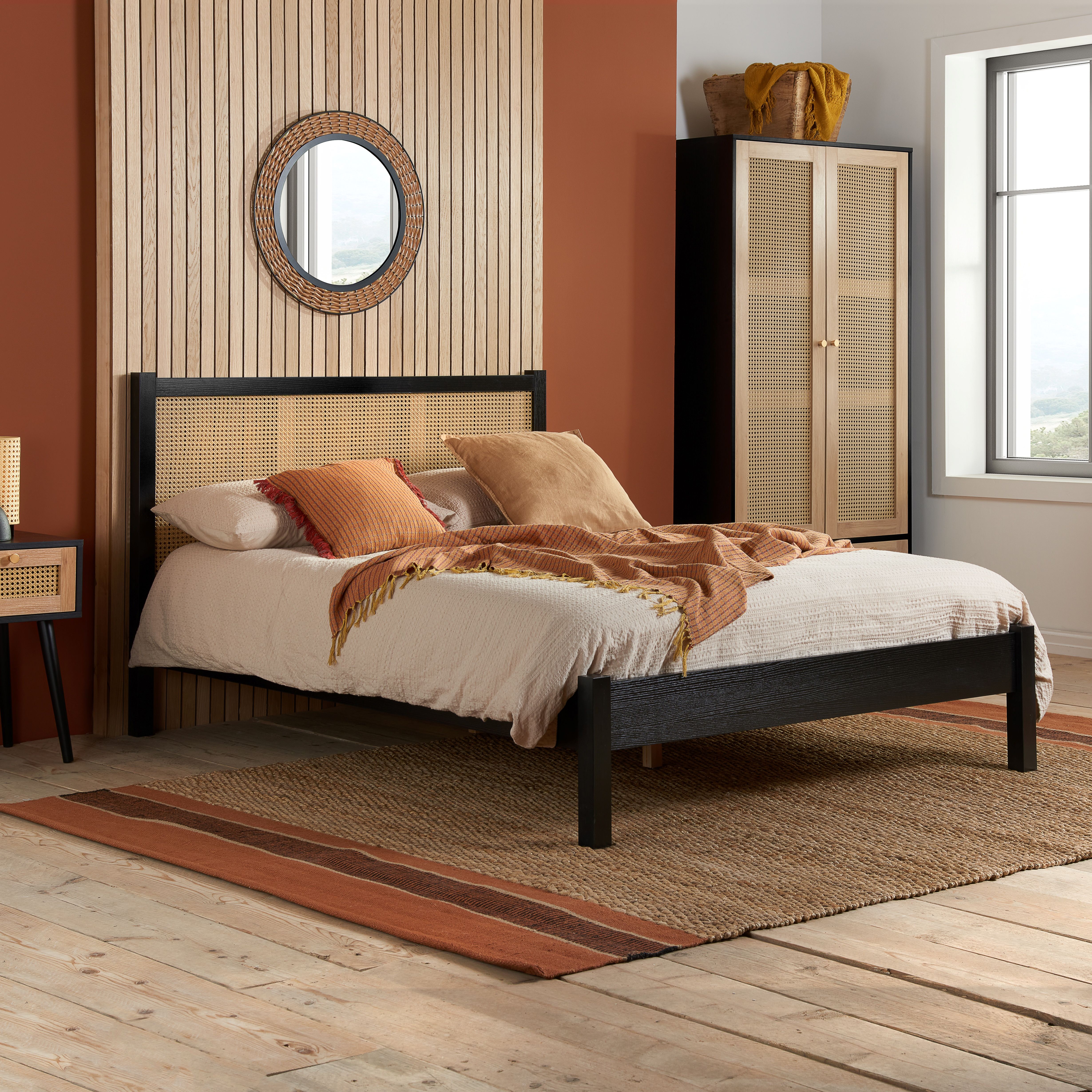 Birlea Rattan Bed Frame Croxley in Black
