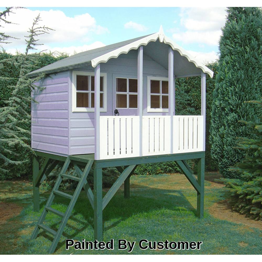 Shires Stork + Platform Playhouse Kid's Wendy House in Brown 2