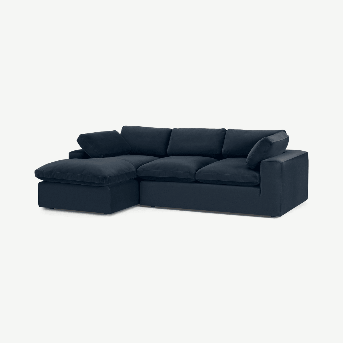 Samona Left Hand Facing Chaise End Sofa, Dark Blue Velvet