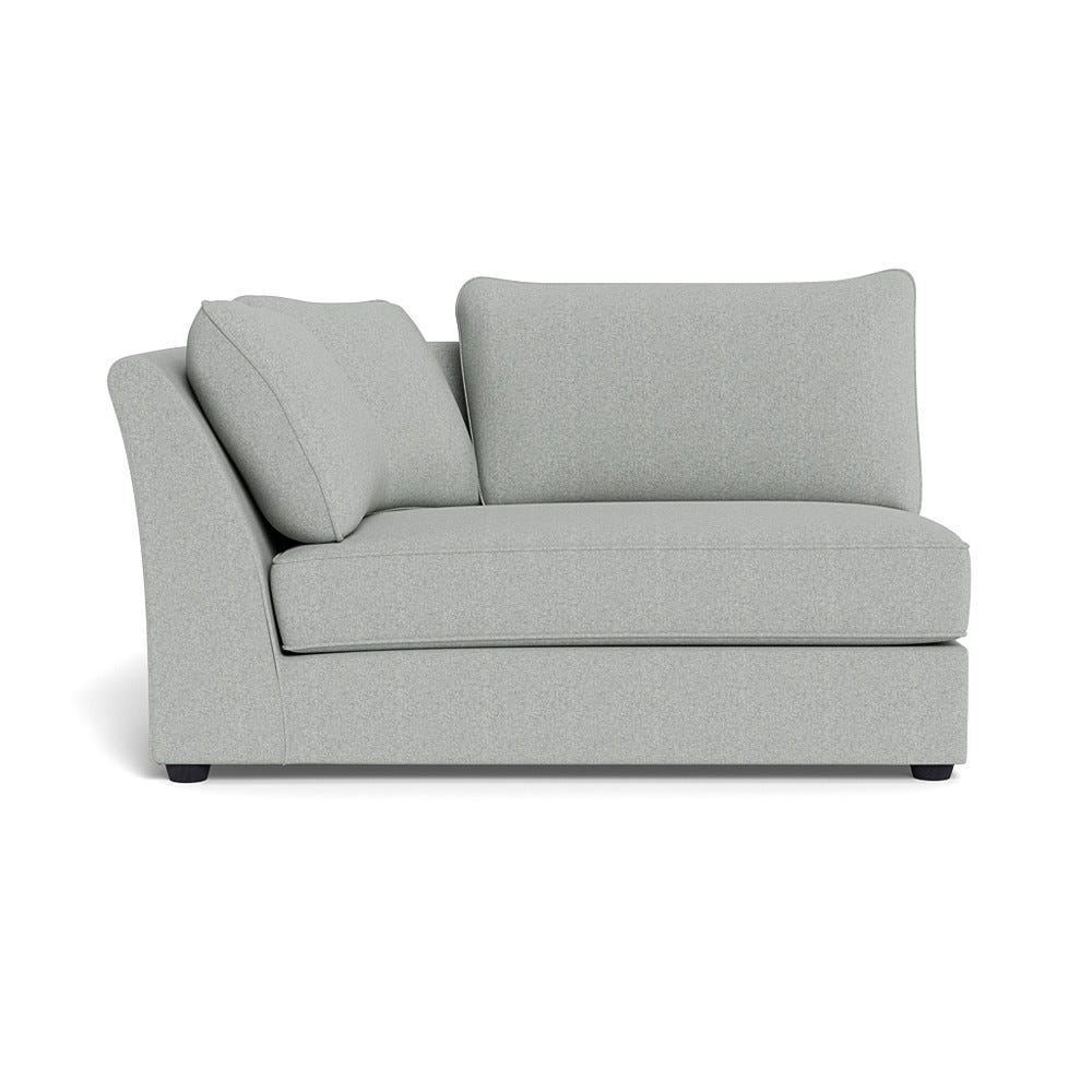 Heal's Tailor Large Curved Left Hand Facing Corner Unit Melton Wool Limestone Black Feet
