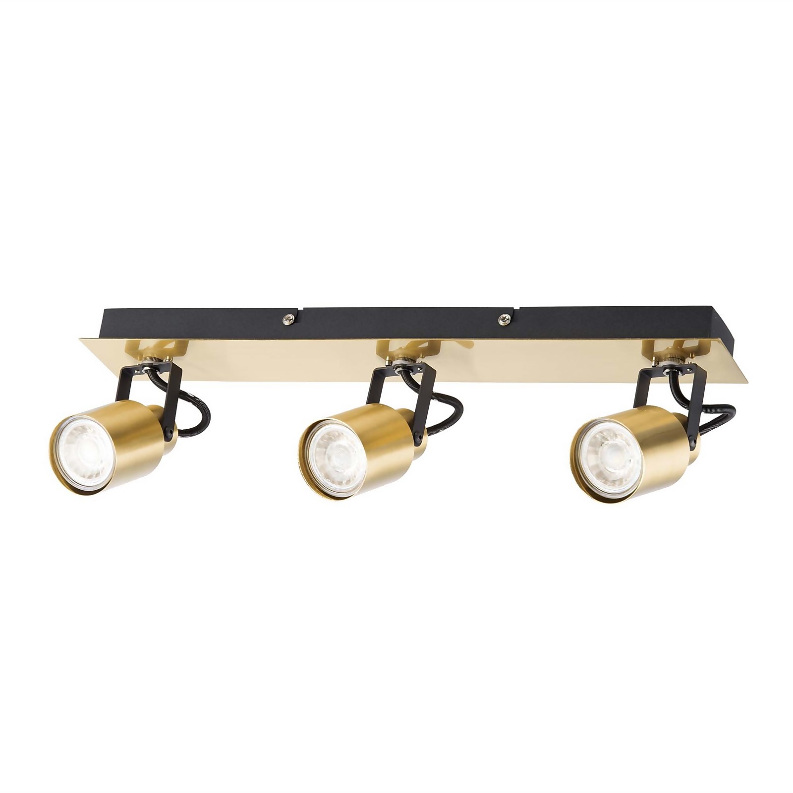 Lucy 3 Lamp Spotlight, Plate, Gold/Black