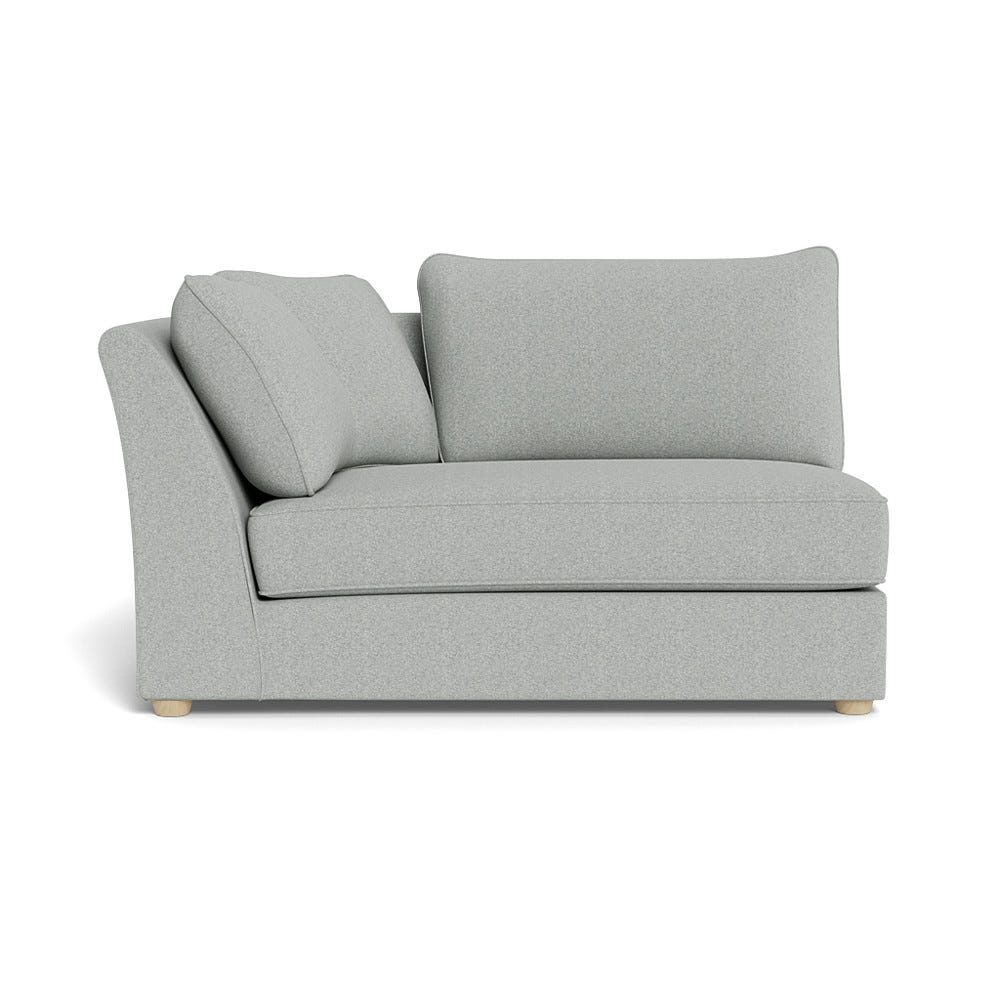 Heal's Tailor Large Curved Left Hand Facing Corner Unit Melton Wool Limestone Natural Feet