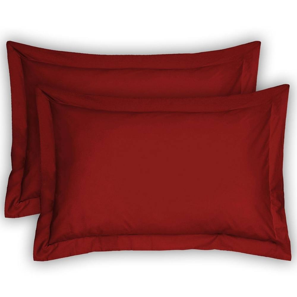 Smart Living Polycotton Oxford Pillowcase Pair Pack 48cm x 74cm in Red