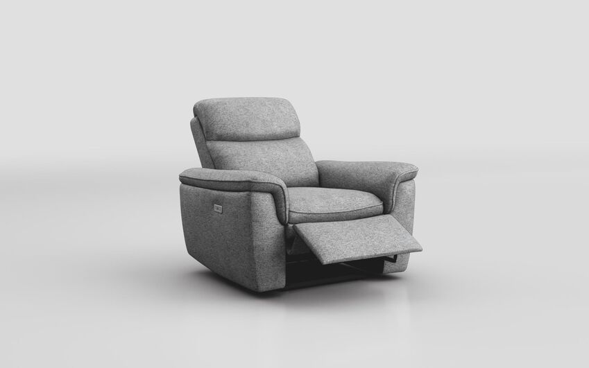 Blue Fabric Fratta Power Recliner Chair