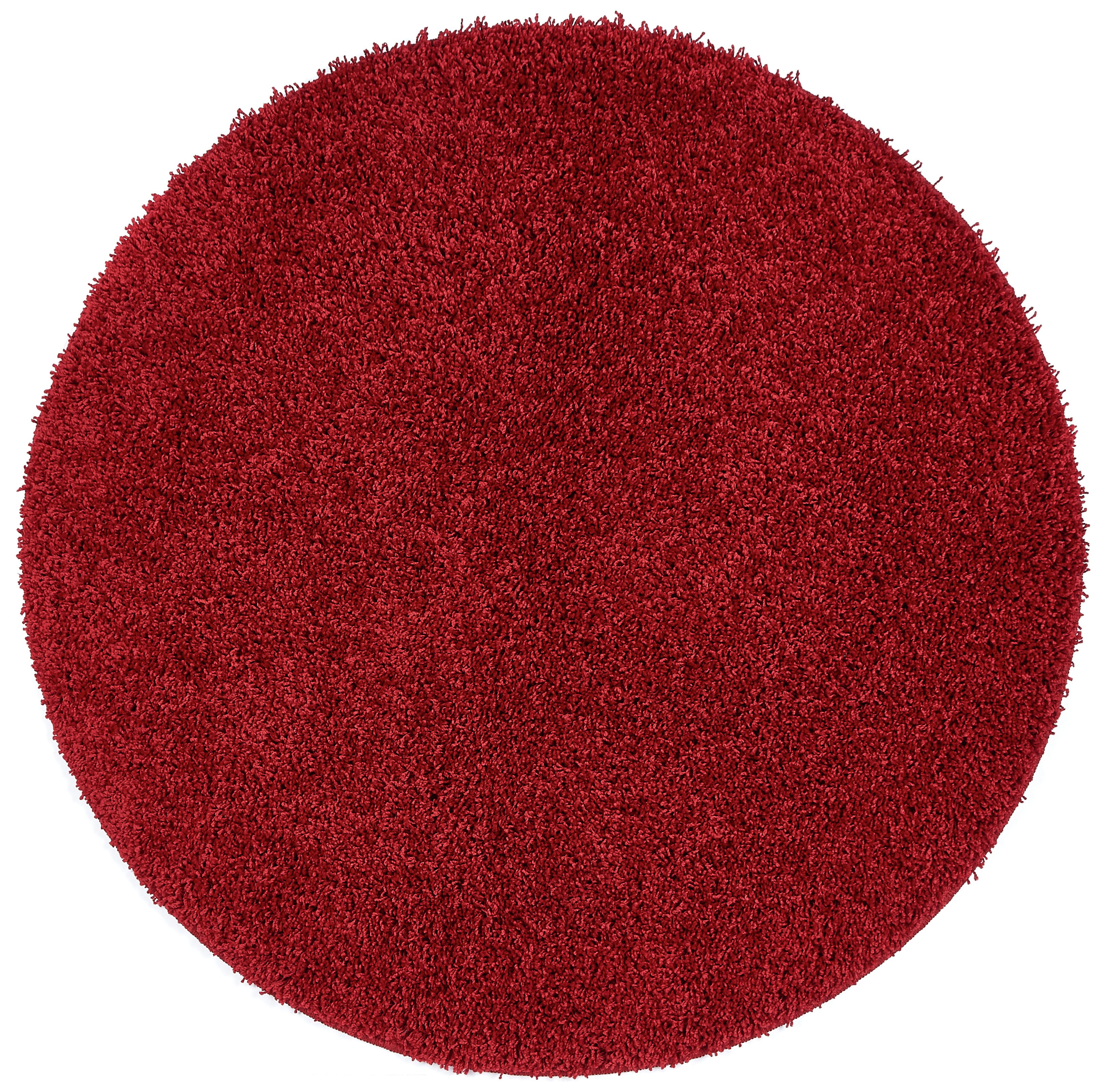 Buddy Plain Circle Cut Pile Rug - 100x100cm - Red