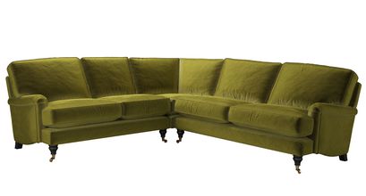 Bluebell Asym. Crn: LHF 2 Seat w RHF 2.5 Seat in Olive Cotton Matt Velvet - sofa.com