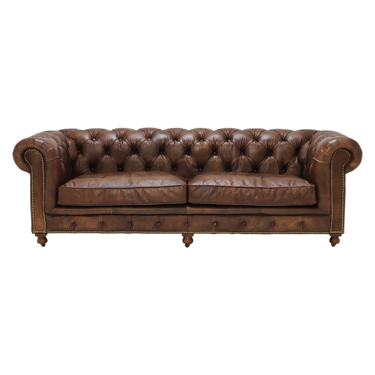 Asquith Leather 3 Seater Chesterfield Sofa