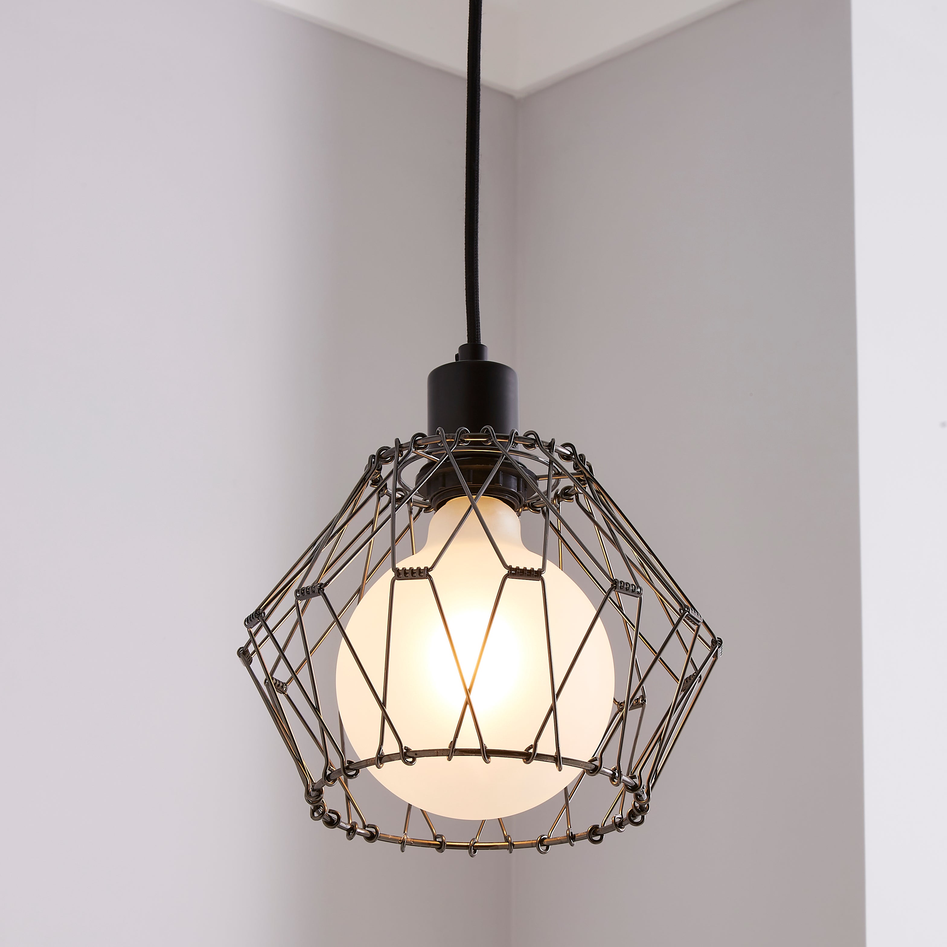 Frances 1 Light Gunmetal Pendant Grey