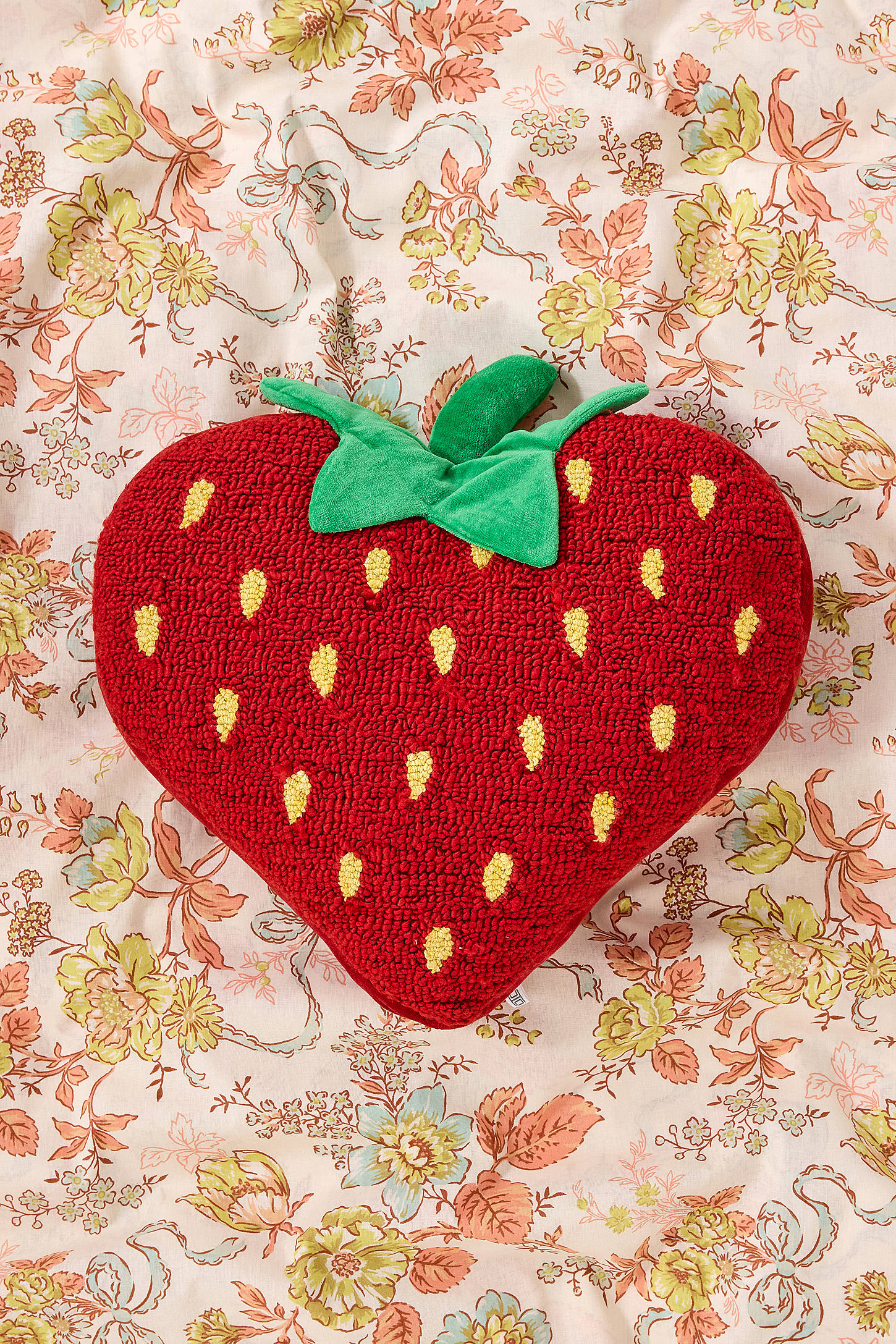 Strawberry Heart Cushion - Red