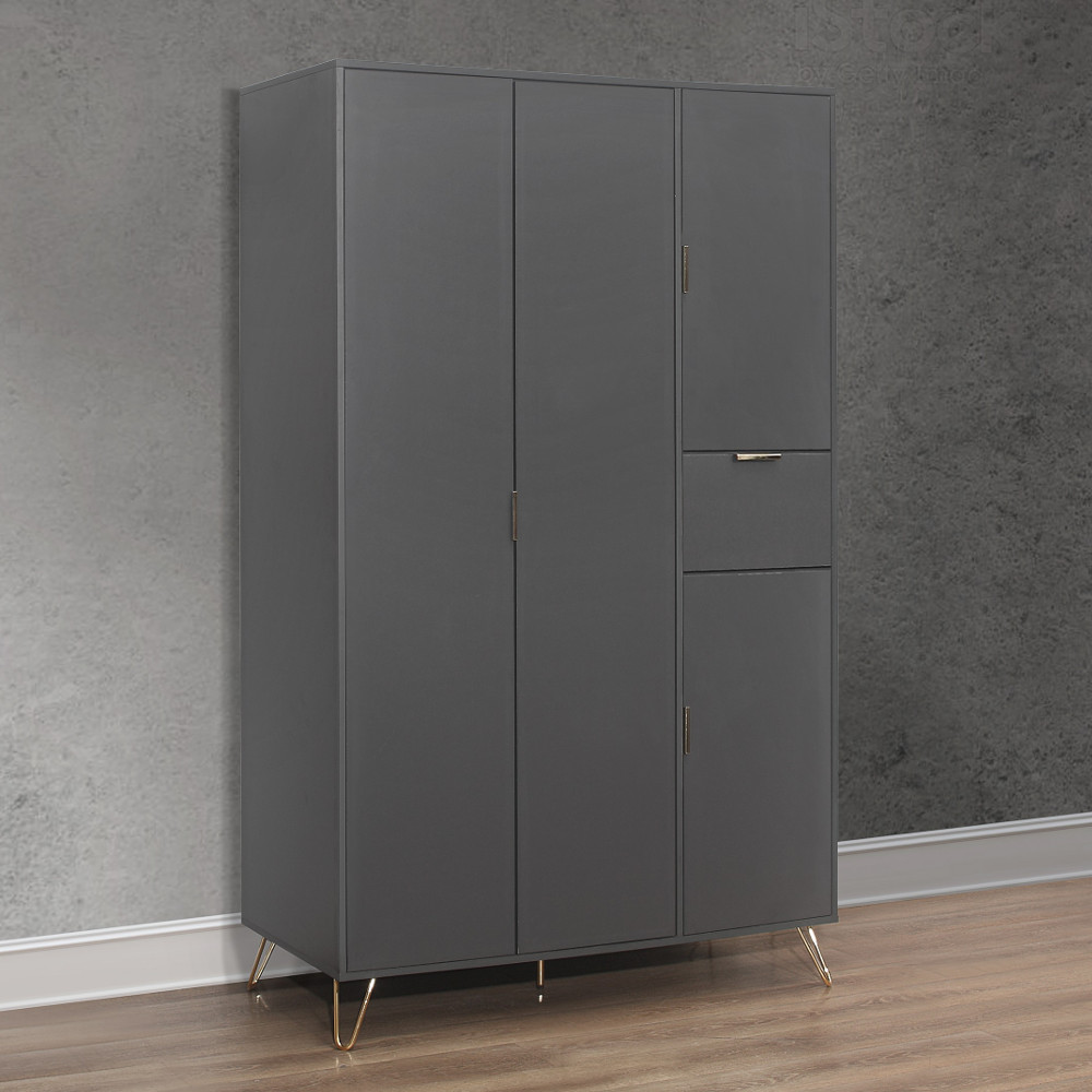 Arlo Charcoal Wooden 4 Door Wardrobe