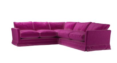 Otto Asym. Crn: LHF 2 Seat w RHF 2.5 Seat in Peony Cotton Matt Velvet - sofa.com