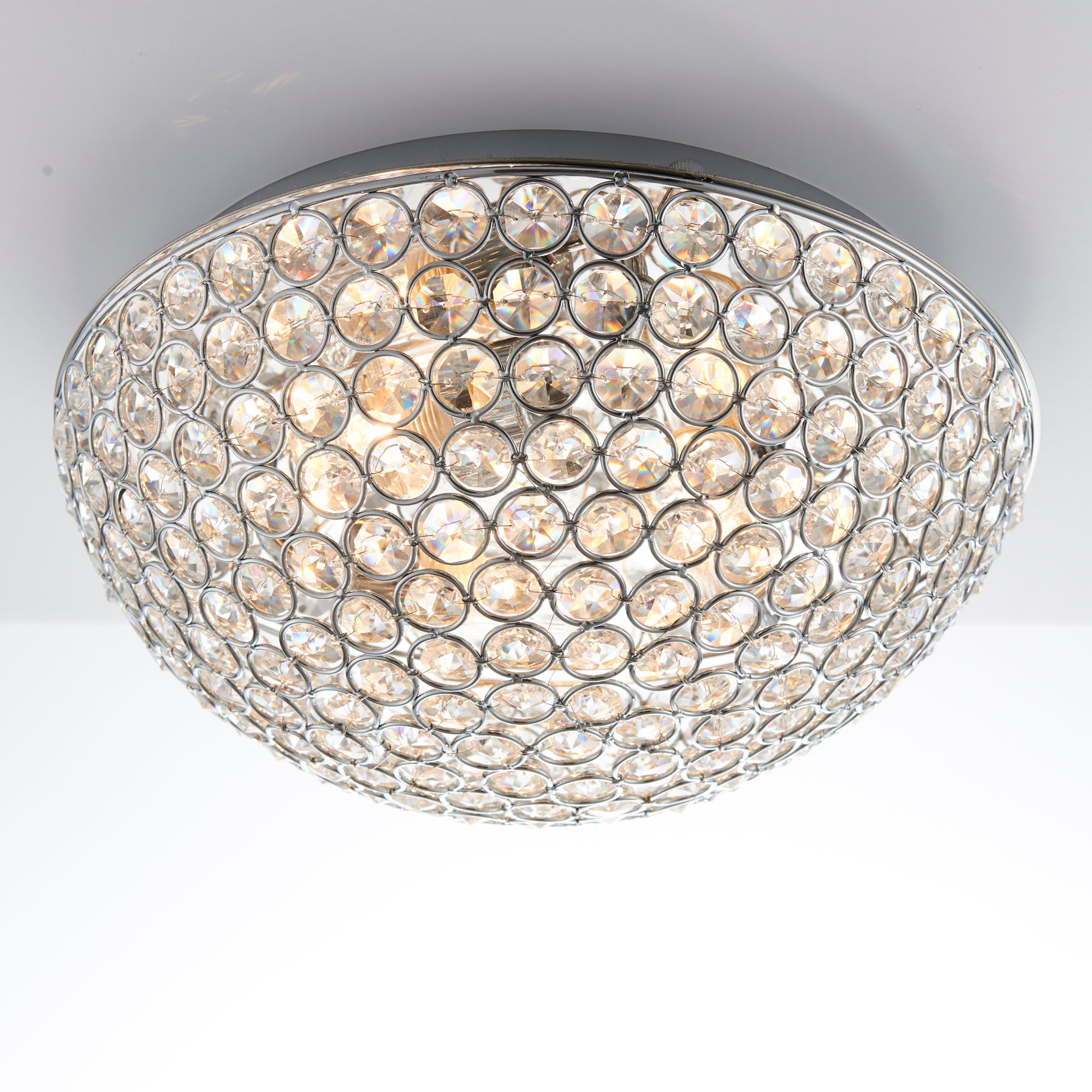 Vogue 3 Light Chryla Crystal Bathroom Flush Ceiling Light