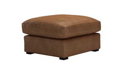 Otto Large Rectangular Footstool in Tan Vintage Leather - sofa.com