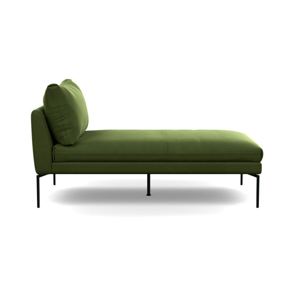 Heal's Matera Chaise Longue Nobilis Velvet Leaf Black Feet