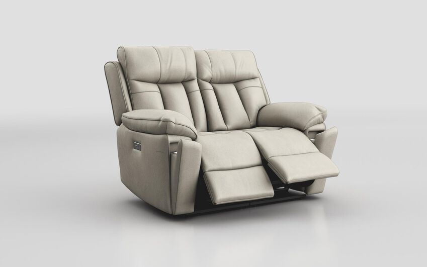 White Chalbury 2 Seater Power Recliner Sofa with Cup Holders