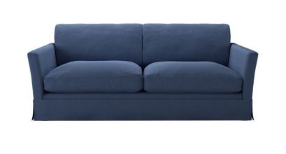 Otto 3 Seat Sofa Bed in Oxford Blue Brushed Linen Cotton - sofa.com