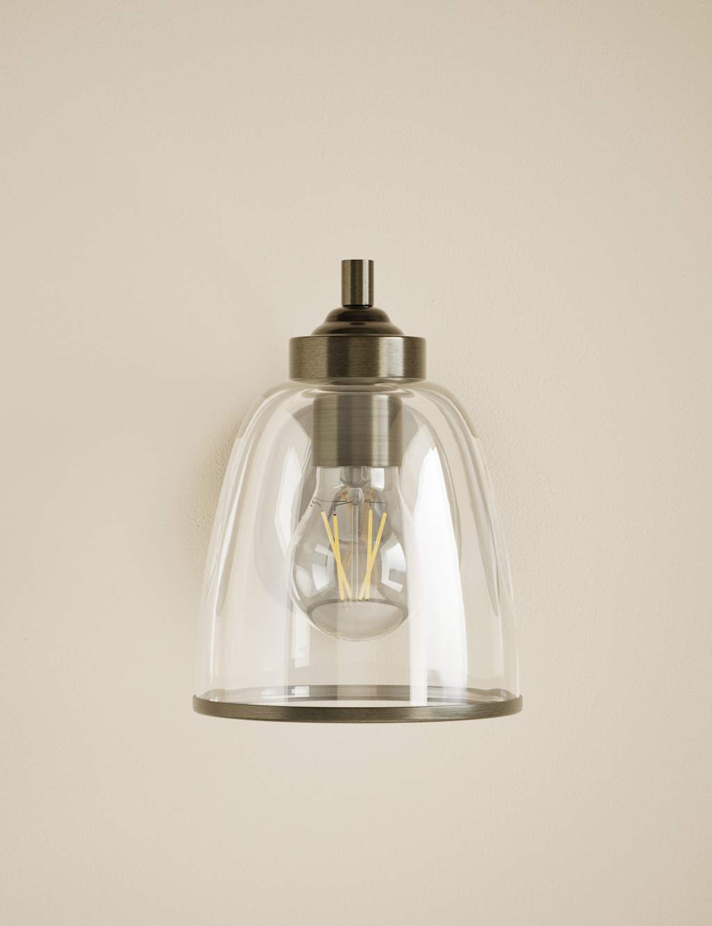 M&S Core Glass Wall Light Antique Brass