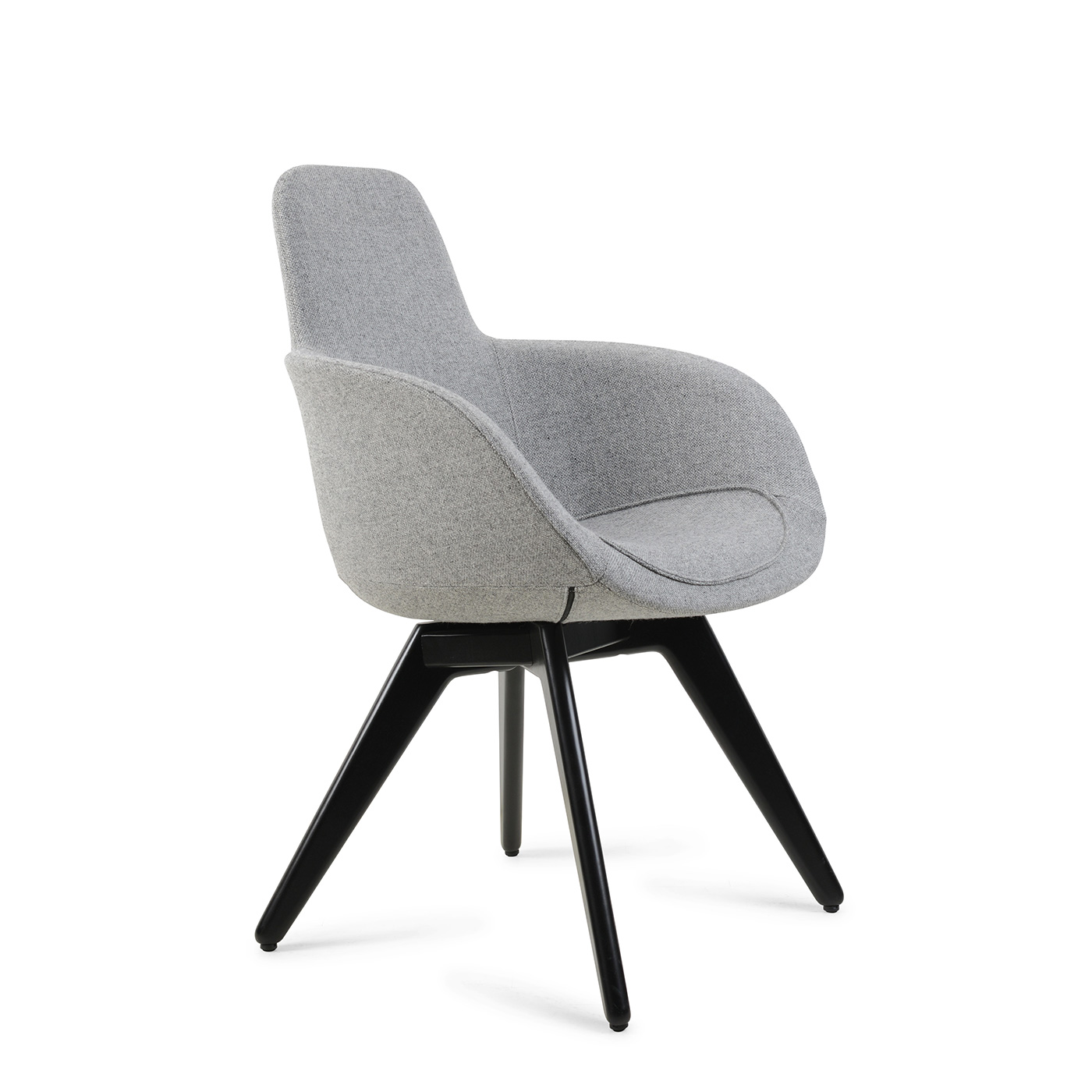 Tom Dixon Scoop High Chair Grey Fabric Black Legs