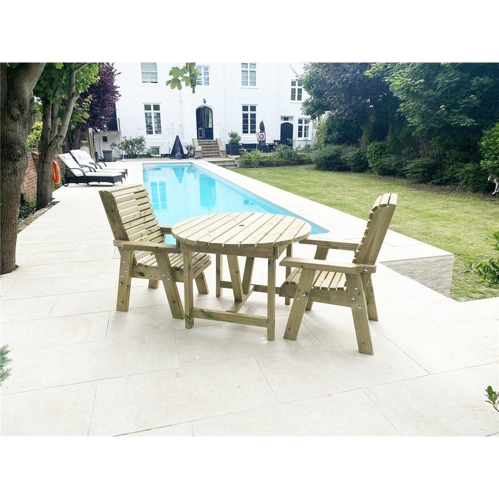 Marlborough Heavy Duty Table & Chair Set (2 Seater) in Natural