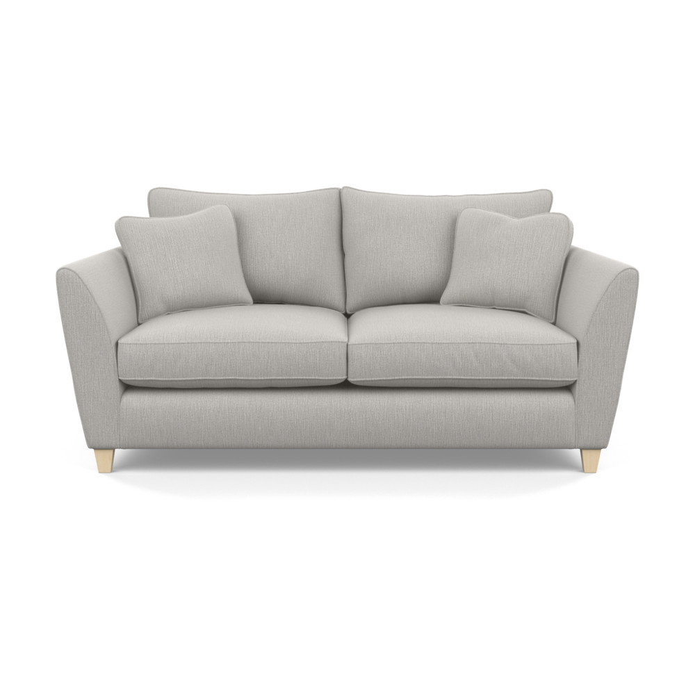 Heal's Torino 3 Seater Sofa Smart Linen Silver Natural Ash Feet