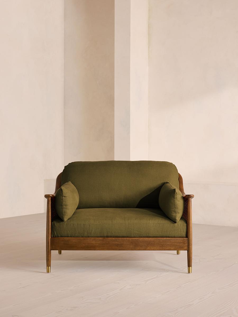 Atlanta Loveseat, Linen, Olive