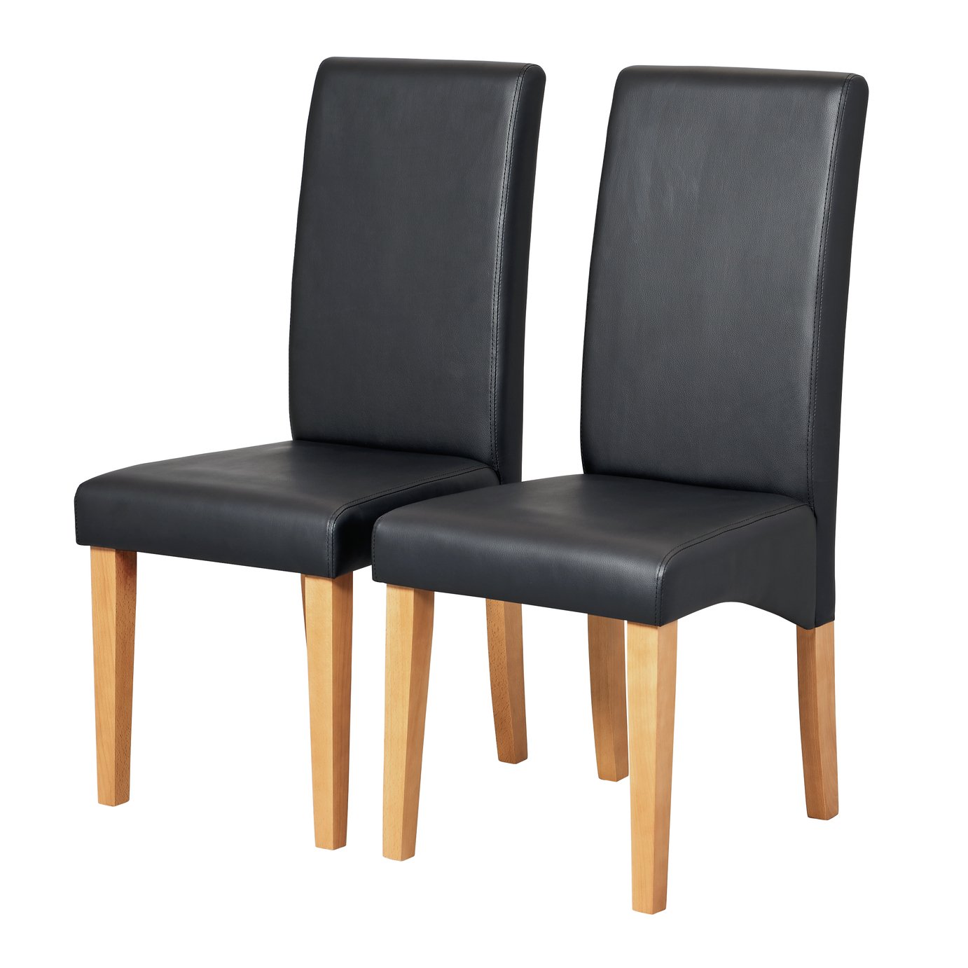 Argos Home Pair of Skirted Dining Chairs - Black