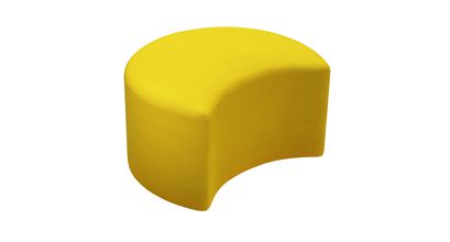 Luna Half Moon Footstool in Canary Cotton Matt Velvet - sofa.com