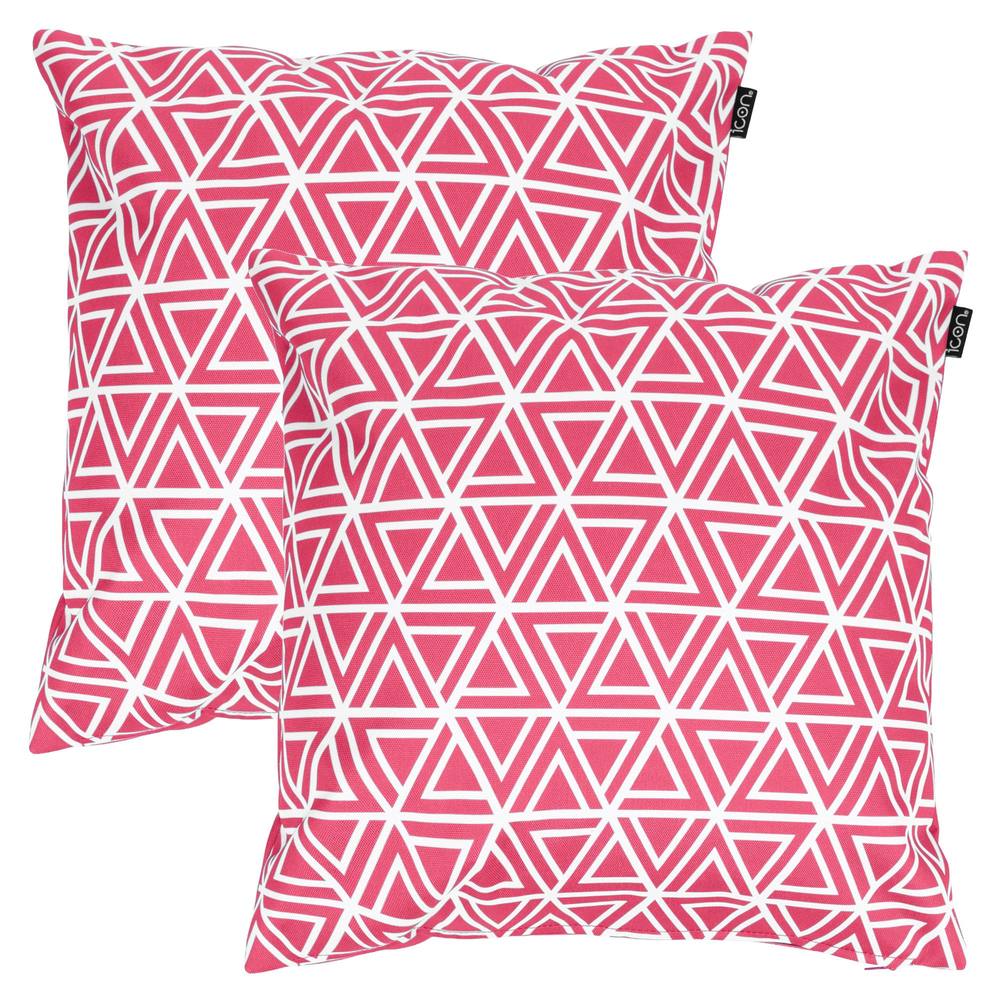 icon 2 Pack Cushion 43x43cm Triangle Geo, Pink