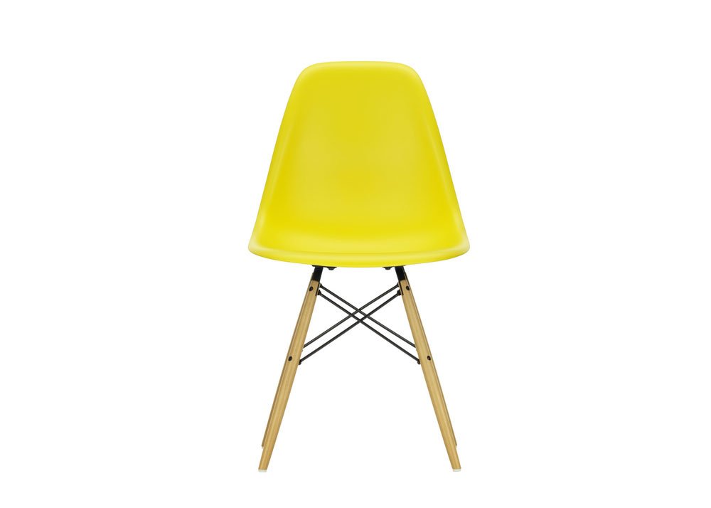 Vitra Eames DSW Side Chair New Height Sunlight Golden Maple Base