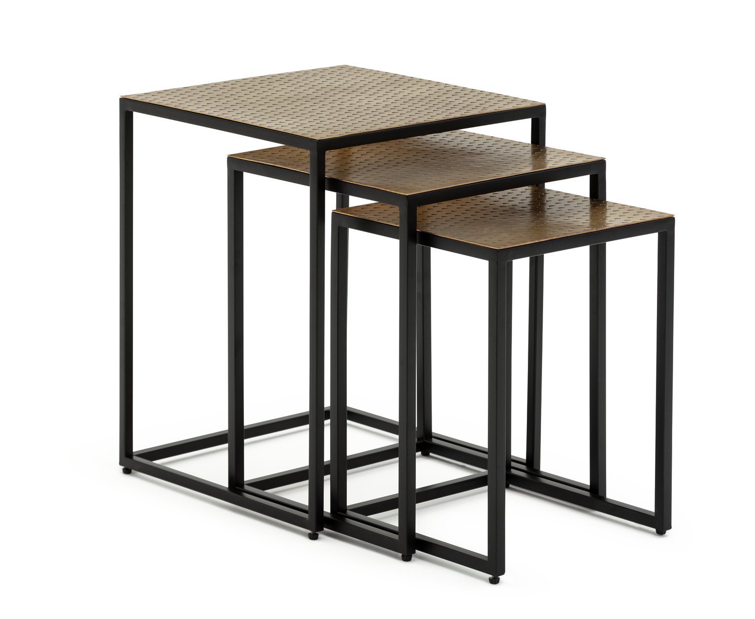 Habitat Raza Nest of 3 Tables - Brass
