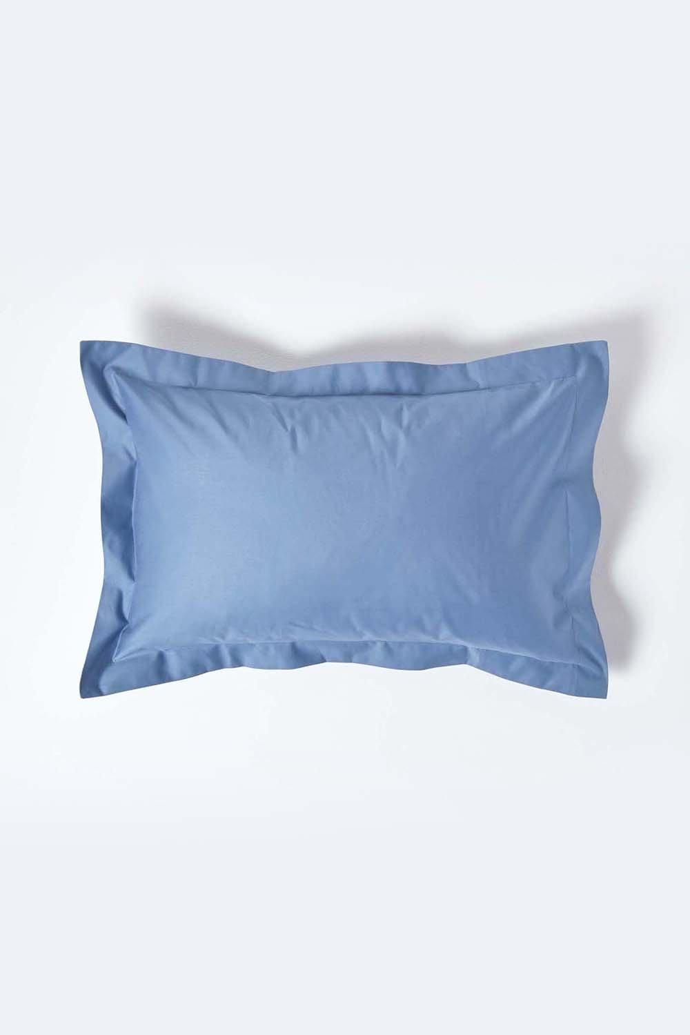Homescapes Egyptian Cotton Oxford Pillowcase 1000 TC in Blue