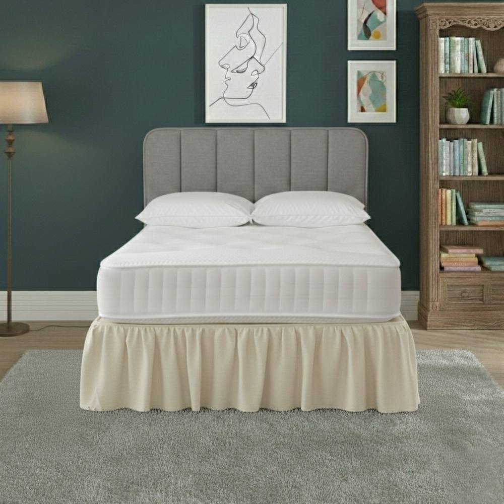 Snug City Base Valance Polycotton Sheet for Divan Beds Easy Care Bed Base Cover in Cream