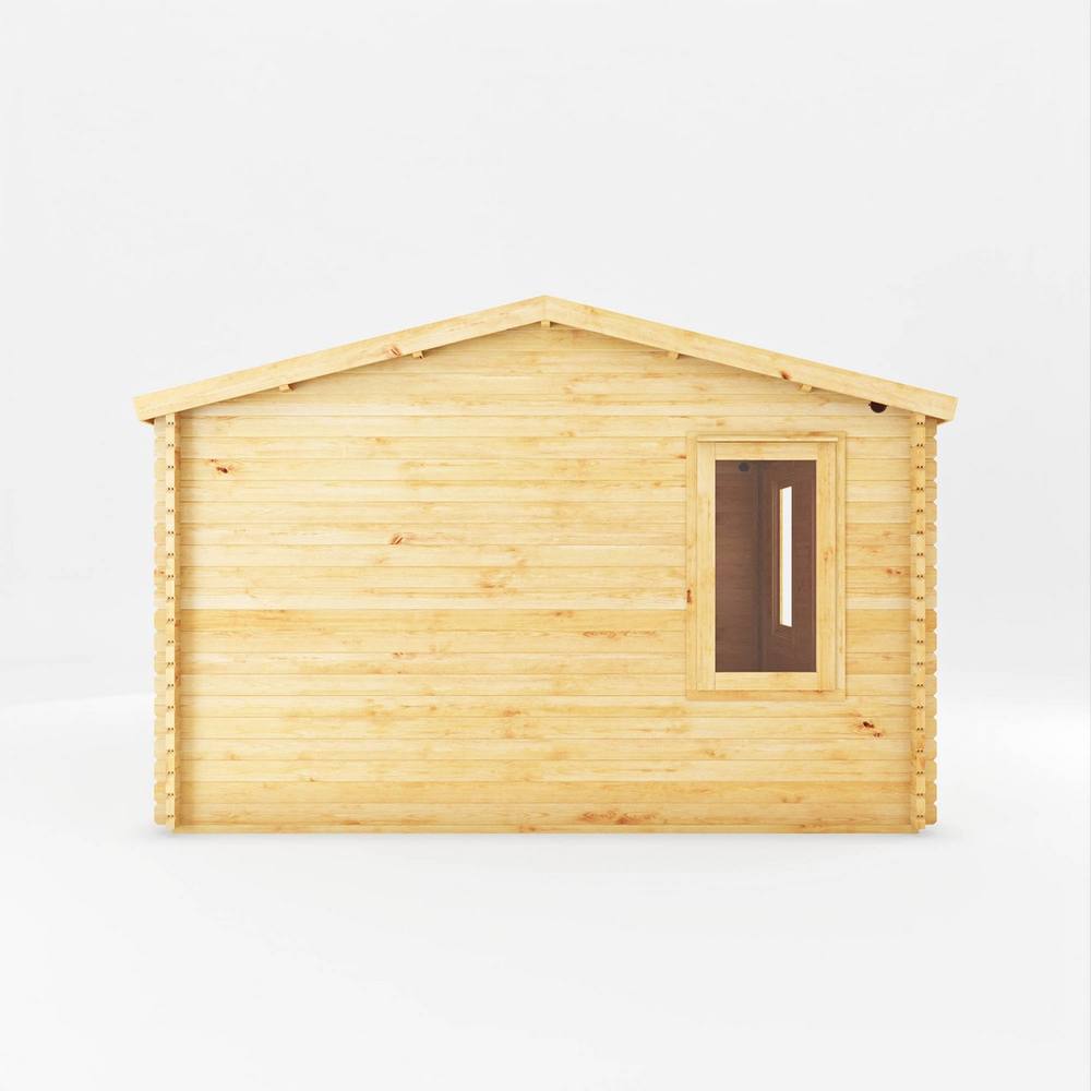 Mercia 4x4 m Home Office Elite 28 mm Log Cabin - L414.1 x W403.6 x H272.6 cm in Light Brown 4