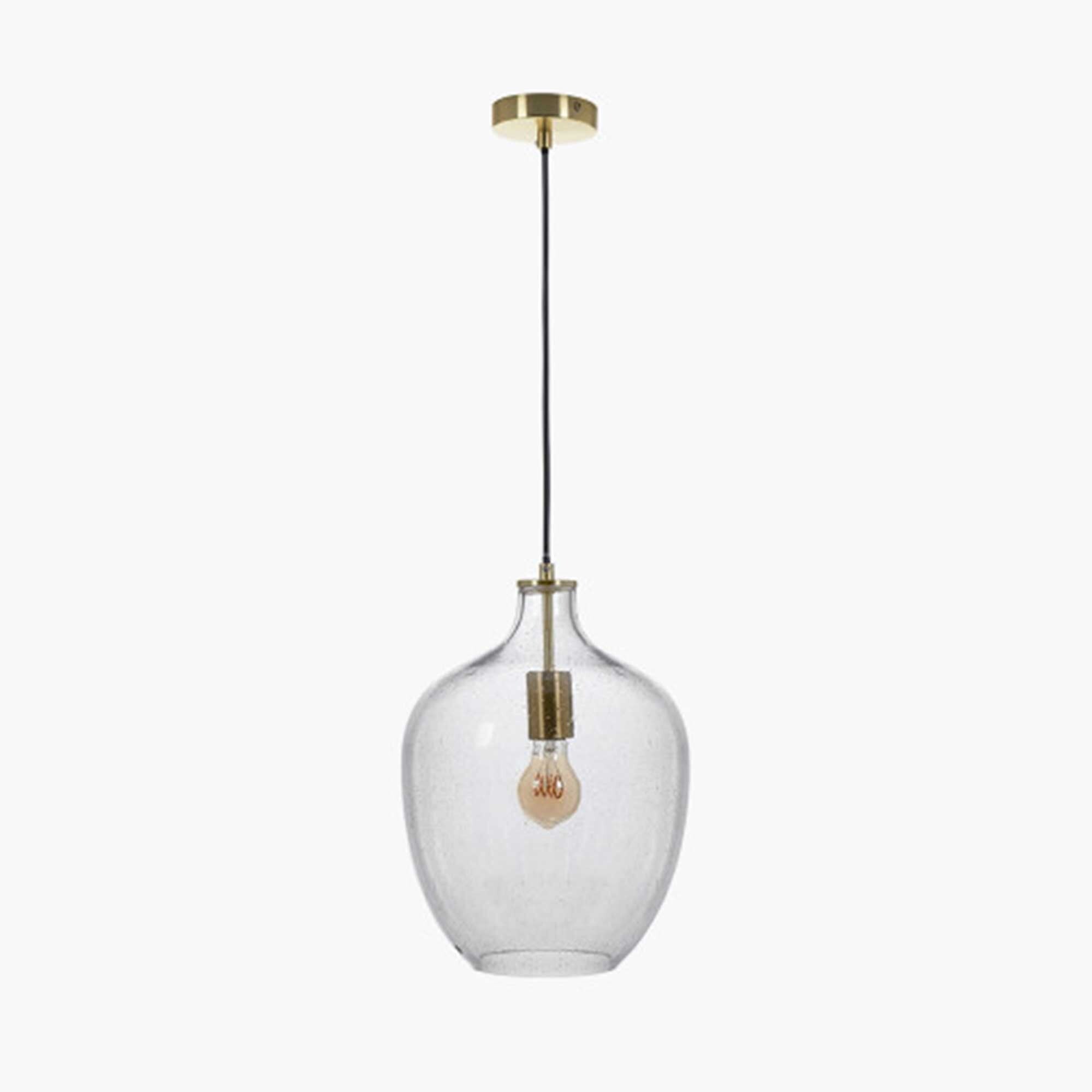 Bubble Glass Pendant Light, Gold | Barker & Stonehouse