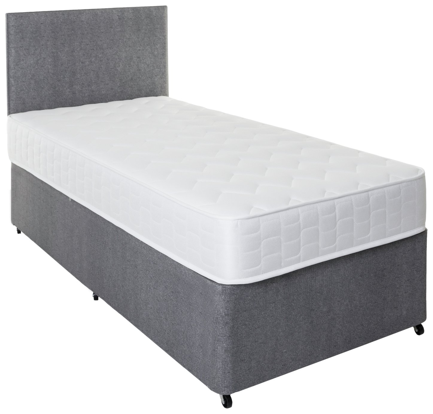 Argos Home Elmdon Memory Single Divan Bed - Grey