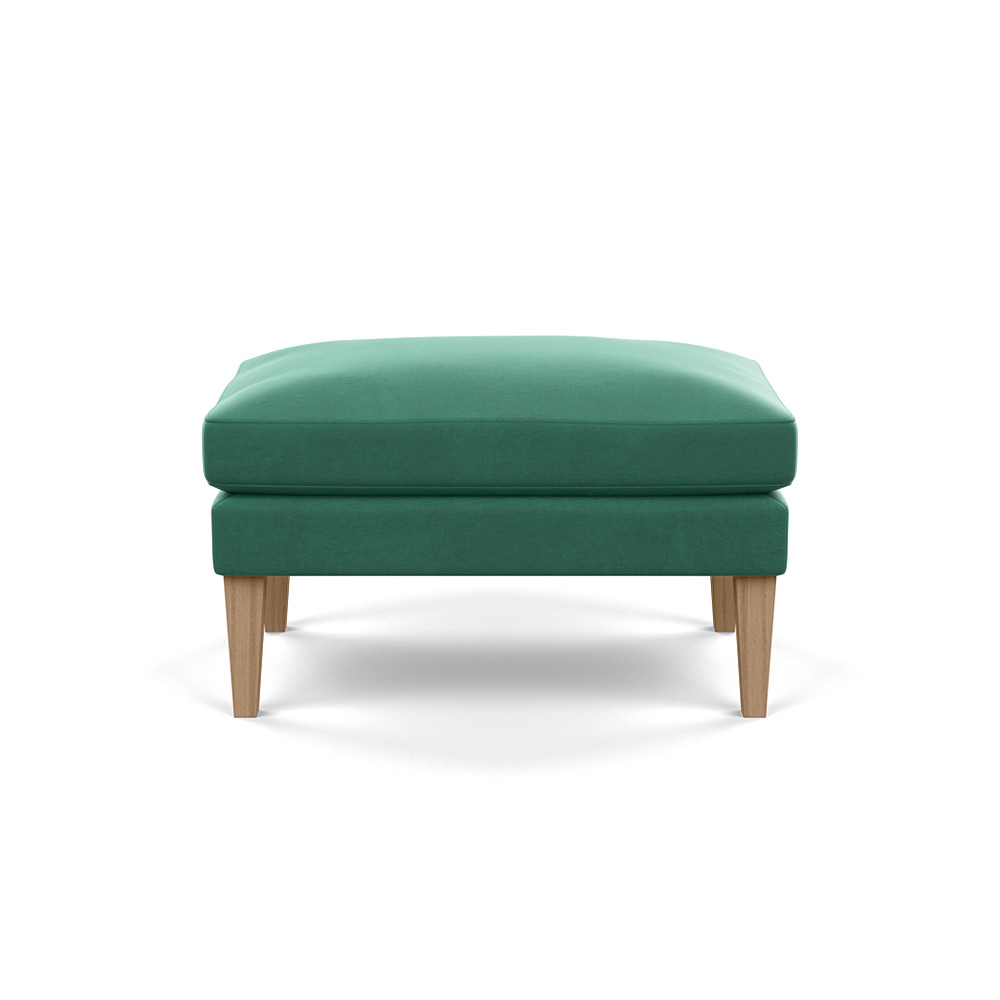 Heal's Wallis Ottoman Smart Velvet Sea foam Tinted Ash