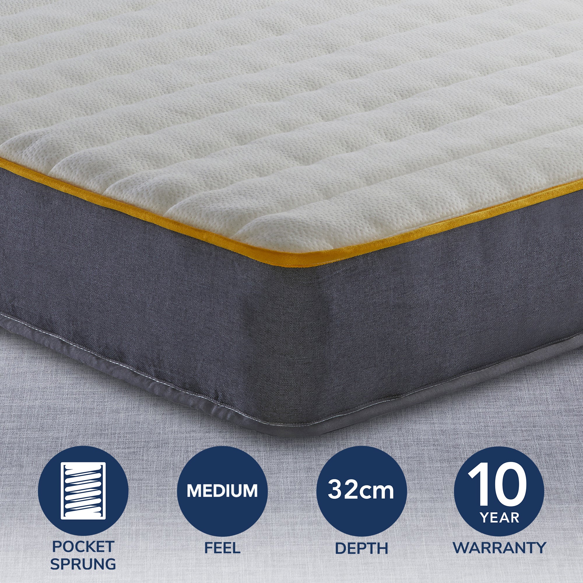 Sleepsoul Medium Firm Comfort 800 Pocket Memory Mattress Dark Blue