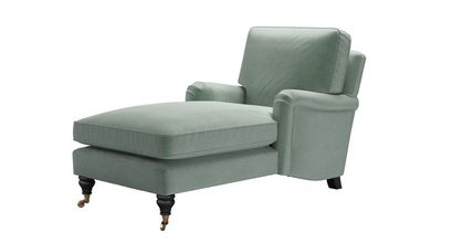 Bluebell Chaise Armchair in Sage Smart Velvet - sofa.com