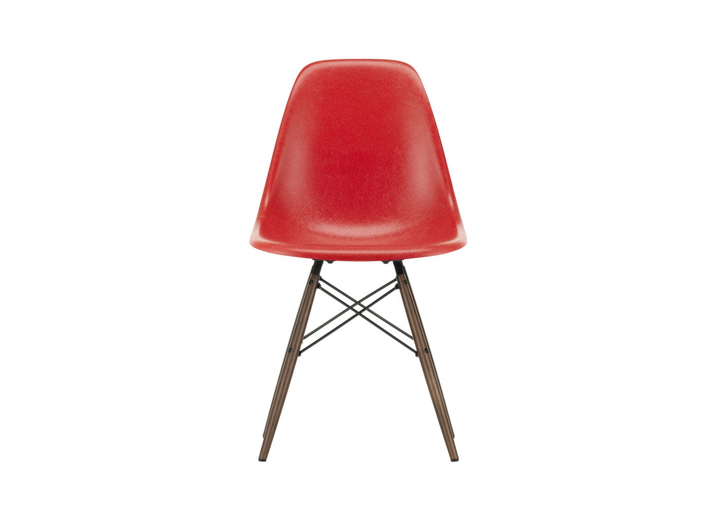 Vitra Eames Fibreglass Chair DSW Eames Classic Red 95 Dark Maple 05 Glides