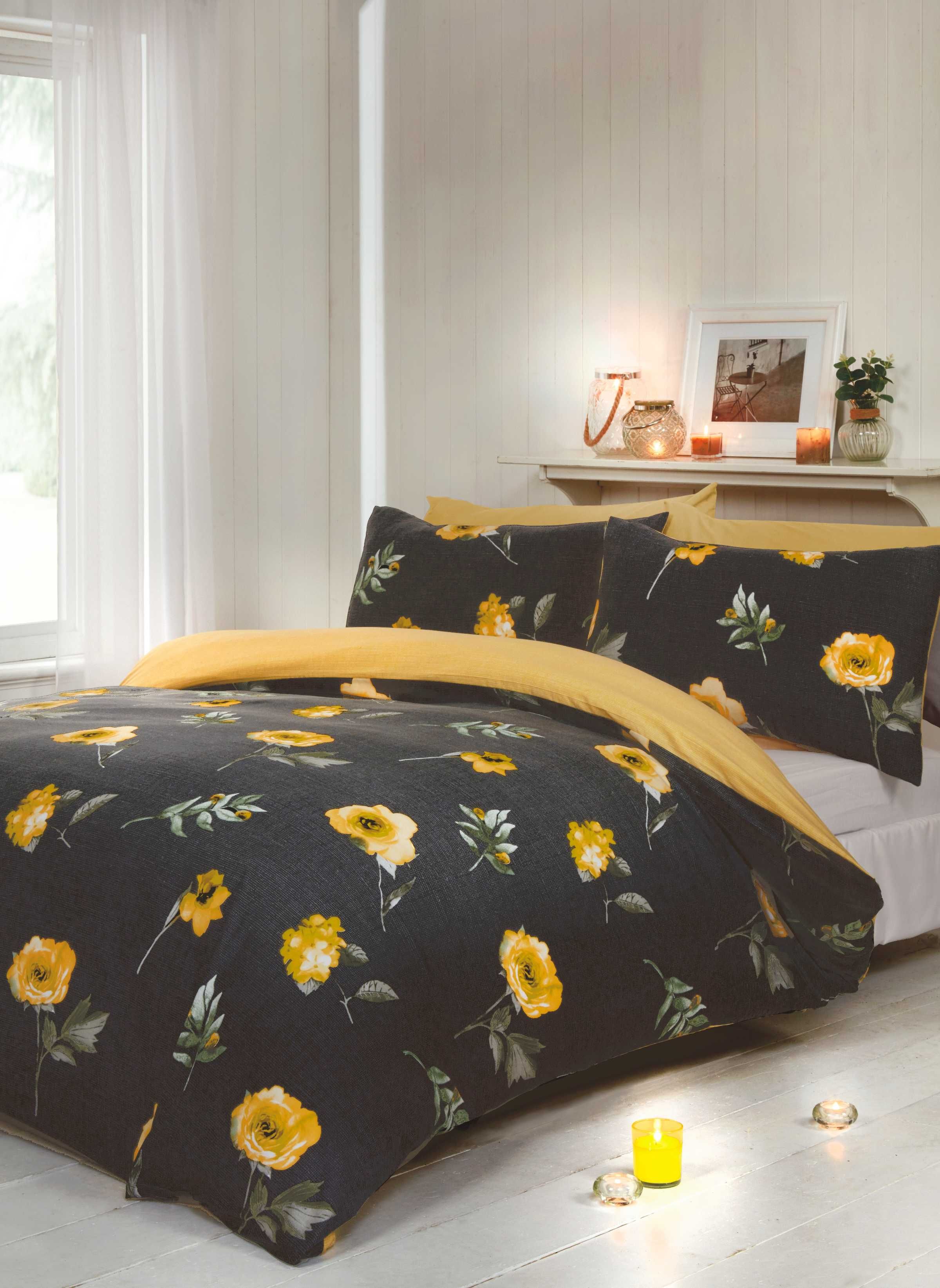 Rapport Home Darcy Floral Duvet Set With Pillowcase in Yellow
