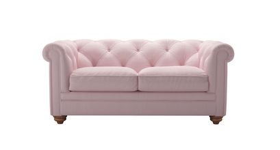 Patrick 2 Seat Sofabed in Powder Pink Brushed Linen Cotton - sofa.com