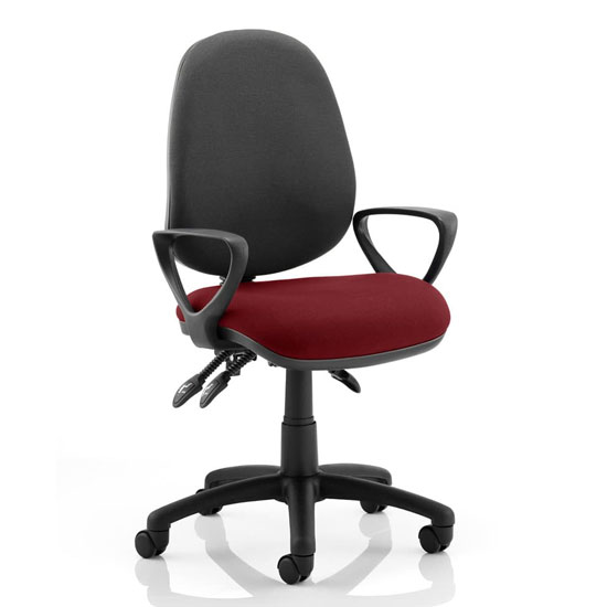 Luna III Office Chair With Ginseng Chilli Seat Loop Arms