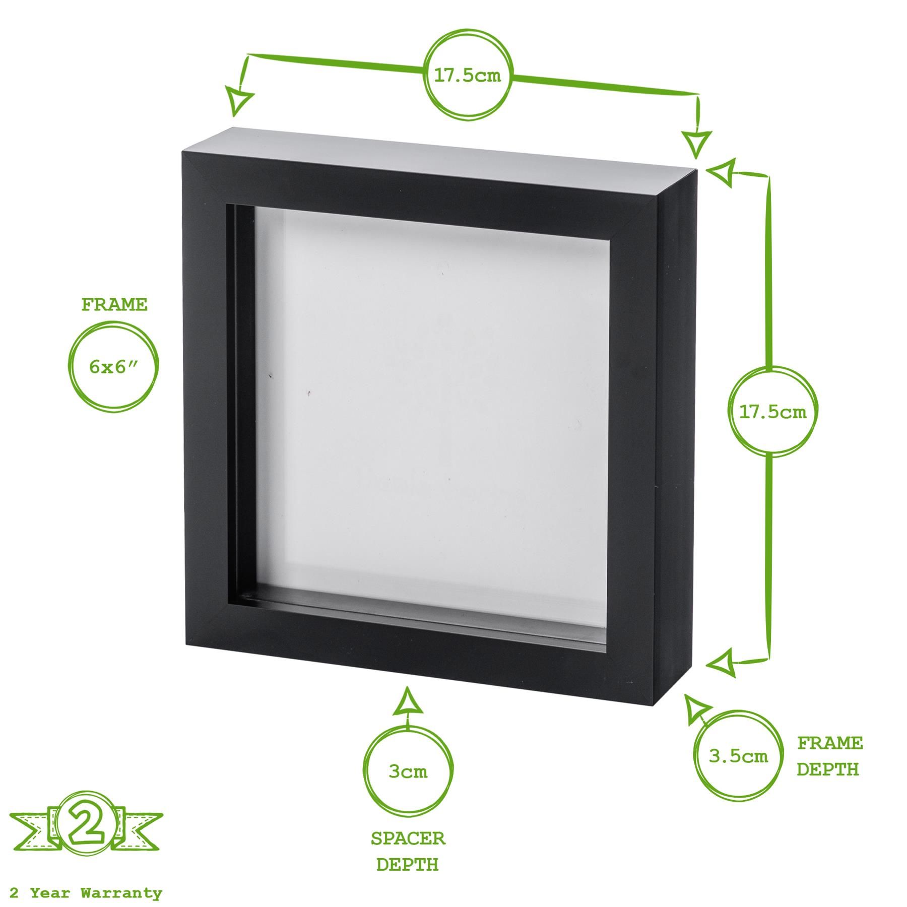 Nicola Spring 3D Box Photo Frames - 6" x 6" - Pack of 2 in Light Brown 4