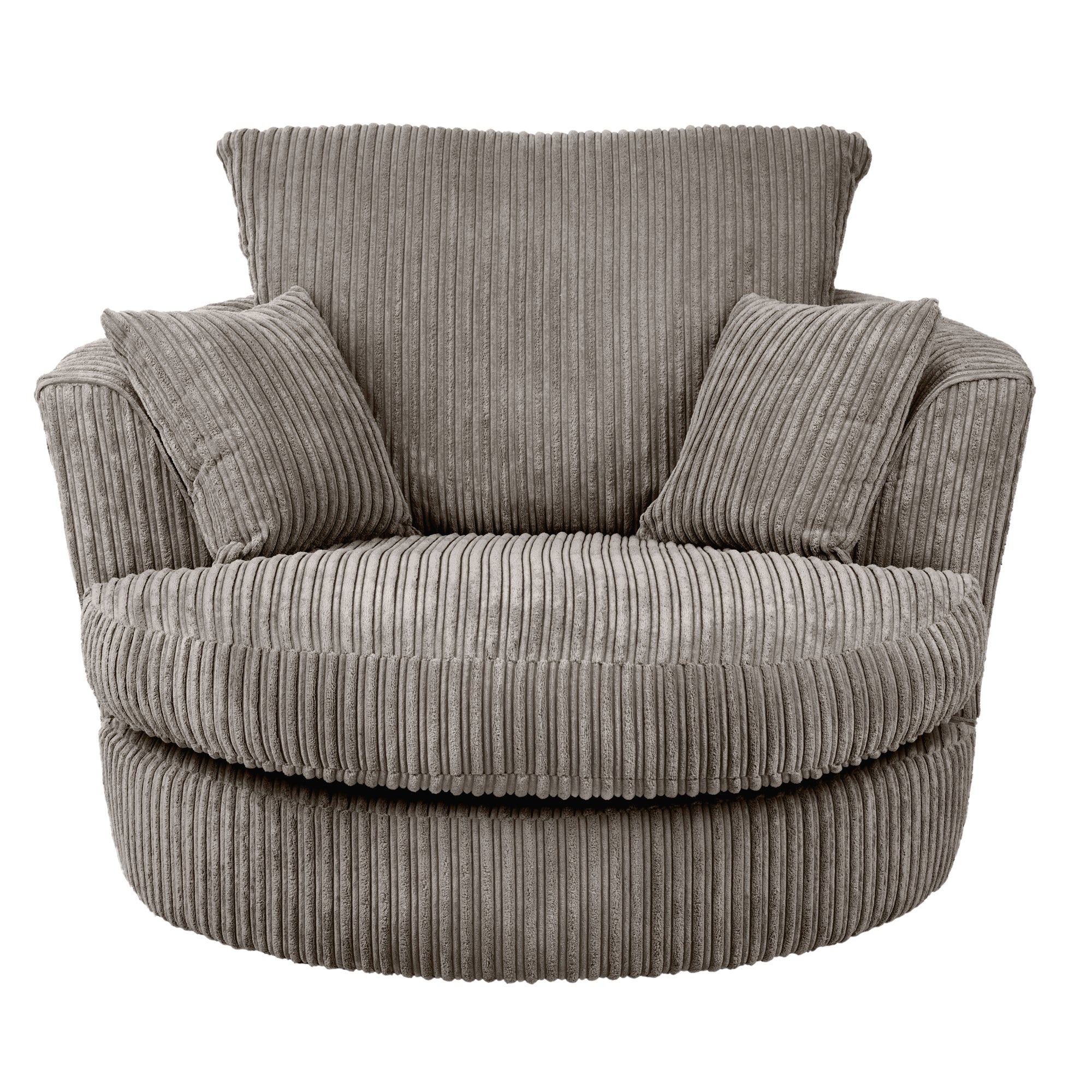 Blake Jumbo Cord Swivel Chair Grey