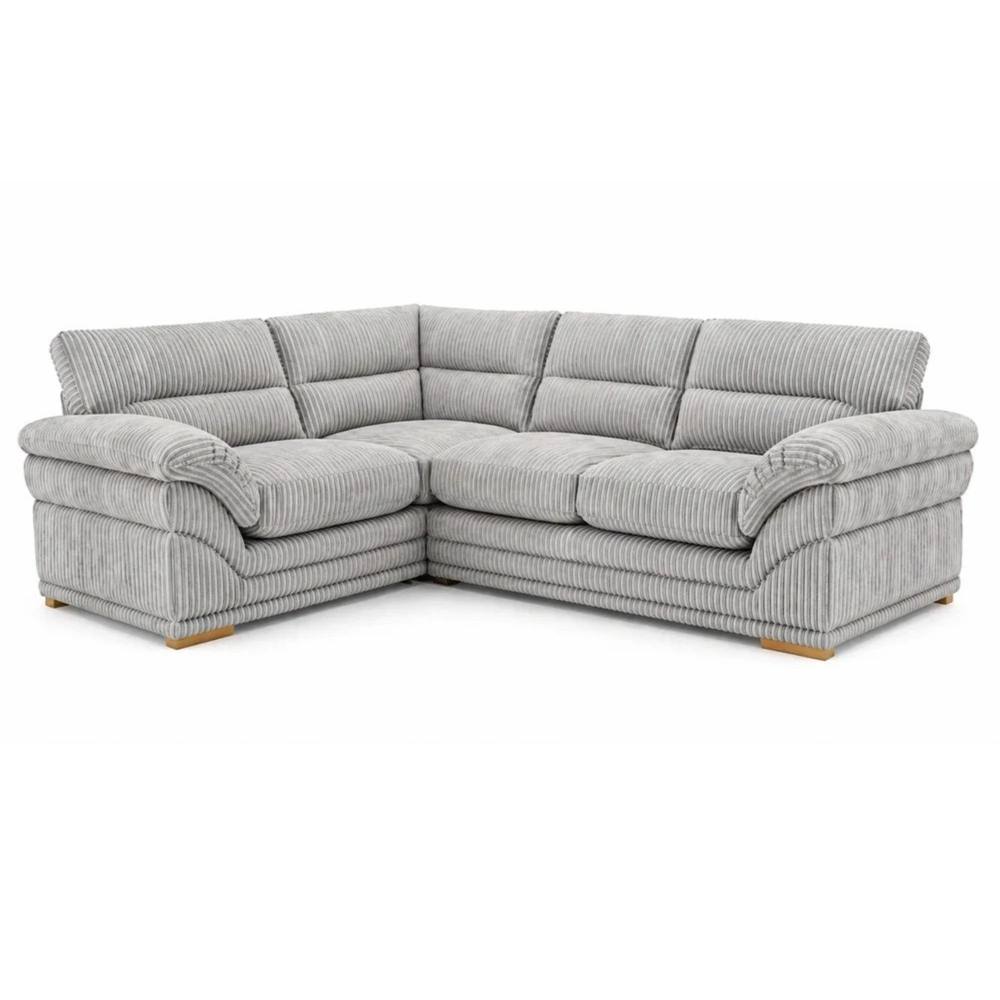 Bliss Furniture Amalfi Claude Right Hand 2 Piece Corner Sofa in Silver