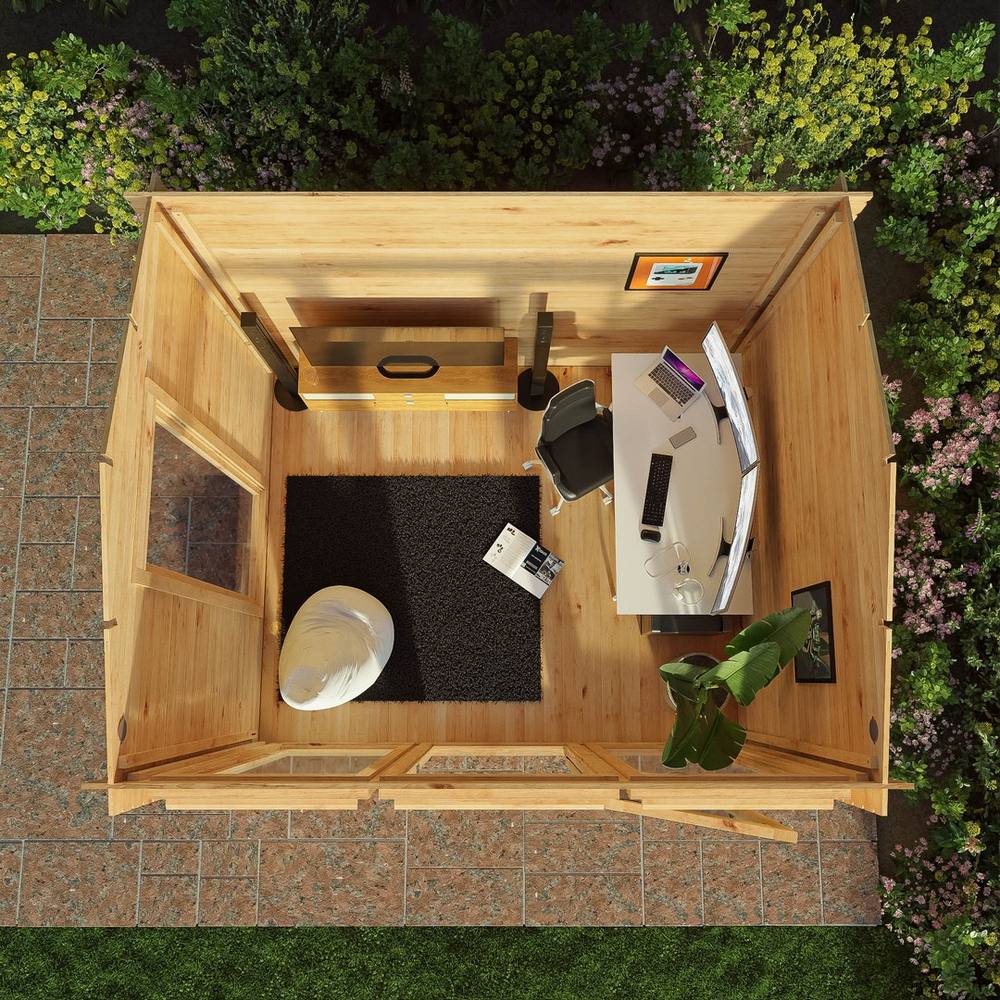 Mercia 3 x 2.5 m Reverse Apex Log Cabin - 19 mm - L263.7 x W302.4 x H253.4 cm in Brown 6