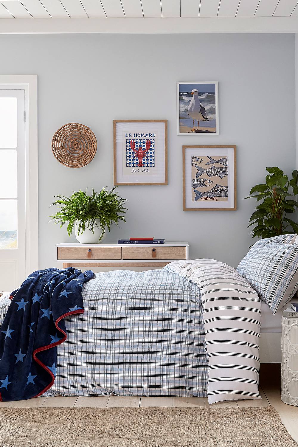 Helena Springfield 'Jones Check' Brushed Cotton Duvet Cover Set in Navy
