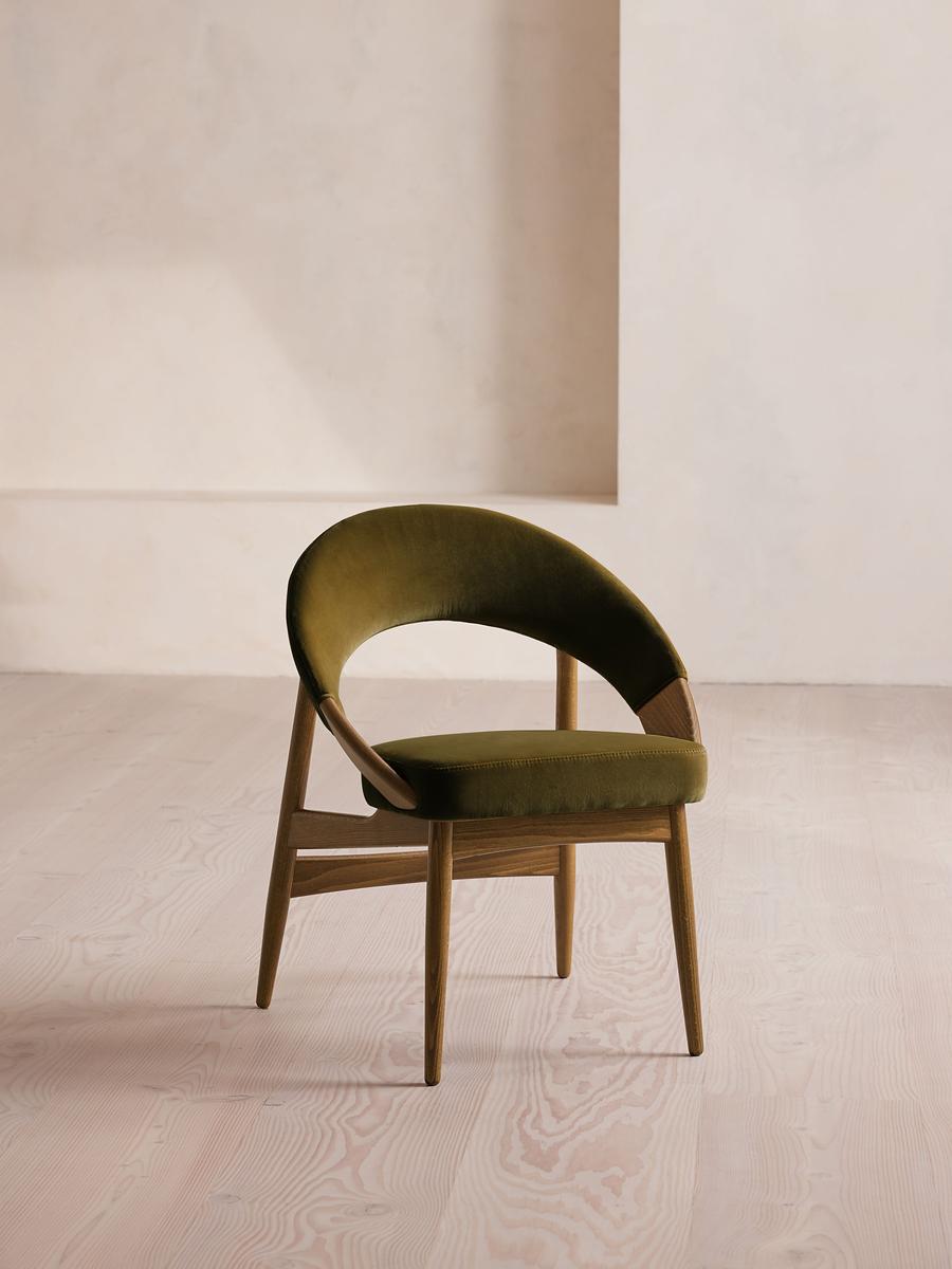 Lachlan Dining Chair, Velvet, Olive